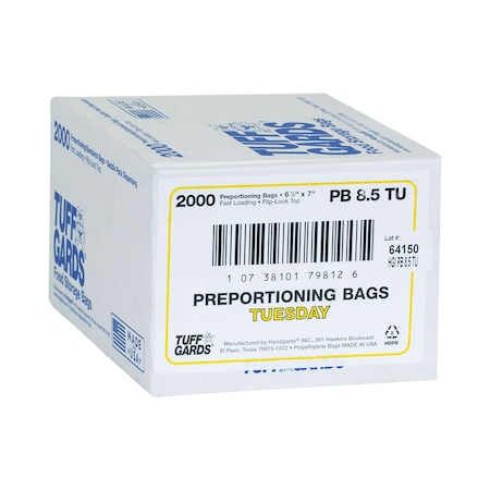 Tuffgards Tuff Gards 2M High Density Yellow Tuesday Preportioning Bag, PK2000 303679812